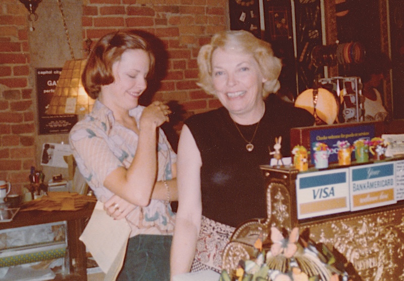 Deborah Chaussé as a teen with her mother